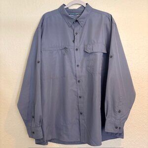 Roundtree & Yorke Mens Performance Shirt XXL Long Sleeve ButtonUp Breathable NWT